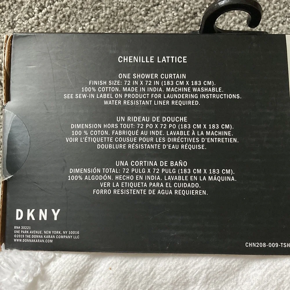 DKNY Chenille Lattice Shower Curtin
